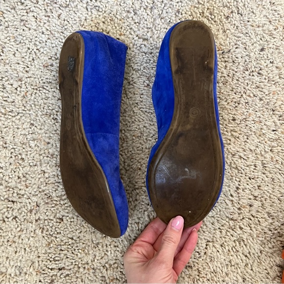 Audrey Brooke Blue Suede Ballet Flats Sz 8 - Picture 4 of 6